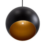 GLOBOSTAR® ROCKFORD 01287-B Μοντέρνο Κρεμαστό Φωτιστικό Οροφής με Ντουί 1 x E27 AC 220-240V IP20 - Μαύρο & Χρυσό - Μ24 x Π24 x Y27cm - Image 6