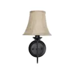GLOBOSTAR® SHELLY 01299 Vintage Φωτιστικό Τοίχου - Απλίκα με Ντουί 1 x E27 AC 220-240V IP20 - Μαύρο & Μπεζ - Μ13 x Π18 x Υ34cm - Image 5