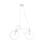GLOBOSTAR® BIKE 01300 Vintage Κρεμαστό Φωτιστικό Οροφής με Ντουί 2 x E27 AC 220-240V IP20 - Λευκό - Μ67 x Π3.5 x Υ41cm - Image 4