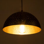 GLOBOSTAR® SOLANA 01301 Μοντέρνο Κρεμαστό Φωτιστικό Οροφής με Ντουί 1 x E27 AC 220-240V IP20 - Μαύρο & Χρυσό - Μ30 x Π30 x Υ15cm - Image 3