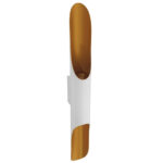 GLOBOSTAR® ESTERINA 01303 Μοντέρνο Φωτιστικό Τοίχου - Απλίκα με Ντουί 2 x E27 AC 220-240V IP20 - Λευκό & Χρυσό - Μ5.5 x Π8 x Υ60cm - Image 3