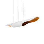 GLOBOSTAR® ESTERINA 01305 Μοντέρνο Κρεμαστό Φωτιστικό Οροφής με Ντουί 2 x E27 AC 220-240V IP20 - Λευκό & Χρυσό - Μ60 x Π6 x Υ6cm - Image 2