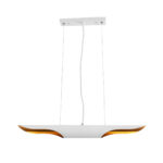 GLOBOSTAR® ESTERINA 01305 Μοντέρνο Κρεμαστό Φωτιστικό Οροφής με Ντουί 2 x E27 AC 220-240V IP20 - Λευκό & Χρυσό - Μ60 x Π6 x Υ6cm - Image 4
