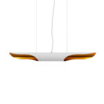 GLOBOSTAR® ESTERINA 01305 Μοντέρνο Κρεμαστό Φωτιστικό Οροφής με Ντουί 2 x E27 AC 220-240V IP20 - Λευκό & Χρυσό - Μ60 x Π6 x Υ6cm - Image 6