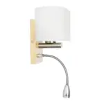 GLOBOSTAR® ELEGANT 01316 Μοντέρνο Φωτιστικό Τοίχου - Απλίκα Ξενοδοχείου Reading Light με Ντουί 1 x E27 LED 3W 360lm 36° AC 220-240V IP20 Θερμό Λευκό 2700K - Bridgelux COB Chip - Λευκό & Μπεζ - Μ15 x Π20 x Υ22.5cm - 2 Χρόνια Εγγύηση - Image 4