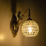 GLOBOSTAR® MERMAID 01317 Vintage Φωτιστικό Τοίχου - Απλίκα με Ντουί 1 x E27 AC 220-240V IP20 - Χρυσό - Μ16 x Π30 x Υ27cm - Image 2