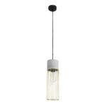 GLOBOSTAR® DURANT 01322 Μοντέρνο Κρεμαστό Φωτιστικό Οροφής με Ντουί 1 x E27 AC 220-240V IP20 - Γκρι & Χρυσό - Μ12 x Π12 x Υ40cm - Image 4