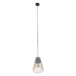 GLOBOSTAR® DURANT 01323 Μοντέρνο Κρεμαστό Φωτιστικό Οροφής με Ντουί 1 x E27 AC 220-240V IP20 - Γκρι & Χρυσό - Μ25 x Π25 x Υ31cm - Image 2