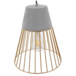 GLOBOSTAR® DURANT 01323 Μοντέρνο Κρεμαστό Φωτιστικό Οροφής με Ντουί 1 x E27 AC 220-240V IP20 - Γκρι & Χρυσό - Μ25 x Π25 x Υ31cm - Image 4