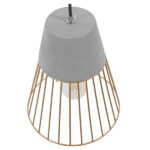 GLOBOSTAR® DURANT 01323 Μοντέρνο Κρεμαστό Φωτιστικό Οροφής με Ντουί 1 x E27 AC 220-240V IP20 - Γκρι & Χρυσό - Μ25 x Π25 x Υ31cm - Image 5