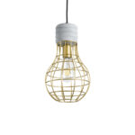 GLOBOSTAR® DURANT 01325 Μοντέρνο Κρεμαστό Φωτιστικό Οροφής με Ντουί 1 x E27 AC 220-240V IP20 - Γκρι & Χρυσό - Μ20 x Π20 x Υ35cm - Image 2