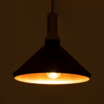 GLOBOSTAR® CALYPSO 01334-A Μοντέρνο Κρεμαστό Φωτιστικό Οροφής με Ντουί 1 x E27 AC 220-240V IP20 - Μαύρο & Μπρούτζινο - Μ36 x Π36 x Υ30cm - Image 3