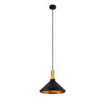 GLOBOSTAR® CALYPSO 01334-A Μοντέρνο Κρεμαστό Φωτιστικό Οροφής με Ντουί 1 x E27 AC 220-240V IP20 - Μαύρο & Μπρούτζινο - Μ36 x Π36 x Υ30cm - Image 4