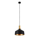 GLOBOSTAR® CALYPSO 01334-B Μοντέρνο Κρεμαστό Φωτιστικό Οροφής με Ντουί 1 x E27 AC 220-240V IP20 - Μαύρο & Μπρούτζινο - Μ36 x Π36 x Υ35cm - Image 4