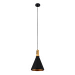 GLOBOSTAR® CALYPSO 01334-C Μοντέρνο Κρεμαστό Φωτιστικό Οροφής με Ντουί 1 x E27 AC 220-240V IP20 - Μαύρο & Μπρούτζινο  - Μ25 x Π25 x Υ40cm - Image 4