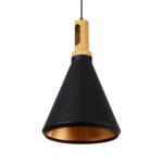 GLOBOSTAR® CALYPSO 01334-C Μοντέρνο Κρεμαστό Φωτιστικό Οροφής με Ντουί 1 x E27 AC 220-240V IP20 - Μαύρο & Μπρούτζινο  - Μ25 x Π25 x Υ40cm - Image 6