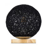 GLOBOSTAR® OCEANA 01338 Boho Επιτραπέζιο Φωτιστικό Πορτατίφ με Ντουί 1 x E27 AC 220-240V IP20 - Μαύρο & Μπεζ - M20 x Π20 x Υ22cm - Image 5