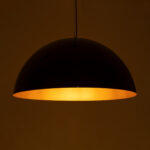 GLOBOSTAR® LUNE 01342 Μοντέρνο Κρεμαστό Φωτιστικό Οροφής με Ντουί 1 x E27 AC 220-240V IP20 - Μαύρο & Χρυσό - Μ60 x Π60 x Υ30cm - Image 3