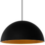 GLOBOSTAR® MEDEA 01344 Μοντέρνο Κρεμαστό Φωτιστικό Οροφής με Ντουί 1 x E27 AC 220-240V IP20 - Μαύρο & Χρυσό - Μ60 x Π60 x Υ30cm - Image 5