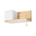 GLOBOSTAR® AMITY 01365 Μοντέρνο Φωτιστικό Τοίχου - Απλίκα με Ντουί 1 x E27 AC 220-240V IP20 - Μπεζ & Λευκό - Μ30 x Π14.5 x Υ15cm - Image 2