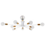 GLOBOSTAR® OLINDA 01383 Μοντέρνο Φωτιστικό Οροφής με Ντουί 10 x E27 AC 220-240V IP20 - Λευκό & Χρυσό - Μ95 x Π95 x Υ17cm - Image 2