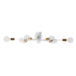 GLOBOSTAR® OLINDA 01383 Μοντέρνο Φωτιστικό Οροφής με Ντουί 10 x E27 AC 220-240V IP20 - Λευκό & Χρυσό - Μ95 x Π95 x Υ17cm - Image 3
