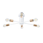GLOBOSTAR® OLINDA 01385 Μοντέρνο Φωτιστικό Οροφής με Ντουί 6 x E27 AC 220-240V IP20 - Λευκό & Χάλκινο - Μ60 x Π60 x Υ20cm - Image 2