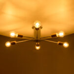 GLOBOSTAR® OLINDA 01385 Μοντέρνο Φωτιστικό Οροφής με Ντουί 6 x E27 AC 220-240V IP20 - Λευκό & Χάλκινο - Μ60 x Π60 x Υ20cm - Image 3