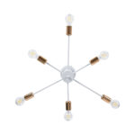 GLOBOSTAR® OLINDA 01385 Μοντέρνο Φωτιστικό Οροφής με Ντουί 6 x E27 AC 220-240V IP20 - Λευκό & Χάλκινο - Μ60 x Π60 x Υ20cm - Image 6