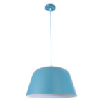 GLOBOSTAR® UPVALE 01286 Μοντέρνο Κρεμαστό Φωτιστικό Οροφής με Ντουί 1 x E27 AC 220-240V IP20 - Γαλάζιο & Λευκό - Μ40 x Π40 x Υ24cm - Image 4