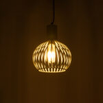 GLOBOSTAR® SCANDI 01387 Vintage Κρεμαστό Φωτιστικό Οροφής με Ντουί 1 x E27 AC 220-240V IP20 - Μπεζ - Μ23 x Π23 x Υ30cm - Image 3