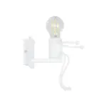 GLOBOSTAR® LITTLEMAN 01389 Μοντέρνο Φωτιστικό Τοίχου - Απλίκα με Ντουί 1 x E27 AC 220-240V IP20 - Λευκό - Μ12 x Π19 x Υ17cm - Image 4