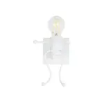 GLOBOSTAR® LITTLEMAN 01389 Μοντέρνο Φωτιστικό Τοίχου - Απλίκα με Ντουί 1 x E27 AC 220-240V IP20 - Λευκό - Μ12 x Π19 x Υ17cm - Image 5
