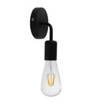 GLOBOSTAR® DON 01396 Vintage Φωτιστικό Τοίχου - Απλίκα με Ντουί 1 x E27 AC 220-240V IP20 - Μαύρο - Μ10 x Π7 x Υ16cm - Image 2
