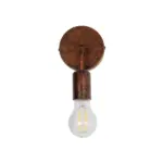 GLOBOSTAR® DON 01398 Vintage Φωτιστικό Τοίχου - Απλίκα με Ντουί 1 x E27 AC 220-240V IP20 - Χάλκινο Εφέ Σκουριάς - Μ10 x Π7 x Υ16cm - Image 5