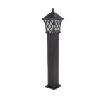 GloboStar® SHELTER 01400 Vintage Φωτιστικό Κολωνάκι Κήπου Μονόφωτο 1 x E27 Καφέ Μεταλλικό Πλέγμα L19 x W19 x H100cm - Image 2