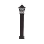 GloboStar® SHELTER 01400 Vintage Φωτιστικό Κολωνάκι Κήπου Μονόφωτο 1 x E27 Καφέ Μεταλλικό Πλέγμα L19 x W19 x H100cm - Image 4