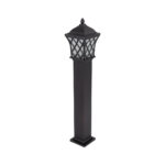 GloboStar® SHELTER 01400 Vintage Φωτιστικό Κολωνάκι Κήπου Μονόφωτο 1 x E27 Καφέ Μεταλλικό Πλέγμα L19 x W19 x H100cm - Image 5
