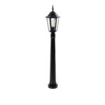 GloboStar® ELLIPSE 01401 Vintage Φωτιστικό Κολωνάκι Κήπου  Μονόφωτο 1 x E27 Μαύρο Μεταλλικό Πλέγμα L17 x W16 x H105cm - Image 2