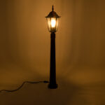 GloboStar® ELLIPSE 01401 Vintage Φωτιστικό Κολωνάκι Κήπου  Μονόφωτο 1 x E27 Μαύρο Μεταλλικό Πλέγμα L17 x W16 x H105cm - Image 3