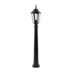 GloboStar® ELLIPSE 01401 Vintage Φωτιστικό Κολωνάκι Κήπου  Μονόφωτο 1 x E27 Μαύρο Μεταλλικό Πλέγμα L17 x W16 x H105cm - Image 4