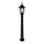 GloboStar® ELLIPSE 01401 Vintage Φωτιστικό Κολωνάκι Κήπου  Μονόφωτο 1 x E27 Μαύρο Μεταλλικό Πλέγμα L17 x W16 x H105cm - Image 5