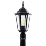 GloboStar® ELLIPSE 01401 Vintage Φωτιστικό Κολωνάκι Κήπου  Μονόφωτο 1 x E27 Μαύρο Μεταλλικό Πλέγμα L17 x W16 x H105cm - Image 6
