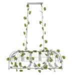 GLOBOSTAR® NEST 01403 Vintage Κρεμαστό Φωτιστικό Οροφής με Ντουί 4 x E27 AC 220-240V IP20 - Λευκό & Πράσινο - Μ103 x Π34 x Υ36.5cm - Image 3