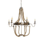 GLOBOSTAR® VICTORIAN 01404 Vintage Κρεμαστό Φωτιστικό Οροφής με Ντουί 6 x E14 AC 220-240V IP20 - Χάλκινο Εφέ Σκουριάς & Μπεζ - Μ85 x Π85 x Υ85cm - Image 2