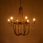 GLOBOSTAR® VICTORIAN 01404 Vintage Κρεμαστό Φωτιστικό Οροφής με Ντουί 6 x E14 AC 220-240V IP20 - Χάλκινο Εφέ Σκουριάς & Μπεζ - Μ85 x Π85 x Υ85cm - Image 3