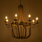 GLOBOSTAR® VICTORIAN 01405 Vintage Κρεμαστό Φωτιστικό Οροφής με Ντουί 8 x E14 AC 220-240V IP20 - Μπρούτζινο Εφέ Σκουριάς & Μπεζ - Μ87 x Π87 x Υ80cm - Image 3