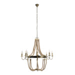 GLOBOSTAR® VICTORIAN 01405 Vintage Κρεμαστό Φωτιστικό Οροφής με Ντουί 8 x E14 AC 220-240V IP20 - Μπρούτζινο Εφέ Σκουριάς & Μπεζ - Μ87 x Π87 x Υ80cm - Image 4