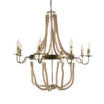 GLOBOSTAR® VICTORIAN 01405 Vintage Κρεμαστό Φωτιστικό Οροφής με Ντουί 8 x E14 AC 220-240V IP20 - Μπρούτζινο Εφέ Σκουριάς & Μπεζ - Μ87 x Π87 x Υ80cm - Image 5