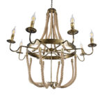 GLOBOSTAR® VICTORIAN 01405 Vintage Κρεμαστό Φωτιστικό Οροφής με Ντουί 8 x E14 AC 220-240V IP20 - Μπρούτζινο Εφέ Σκουριάς & Μπεζ - Μ87 x Π87 x Υ80cm - Image 6